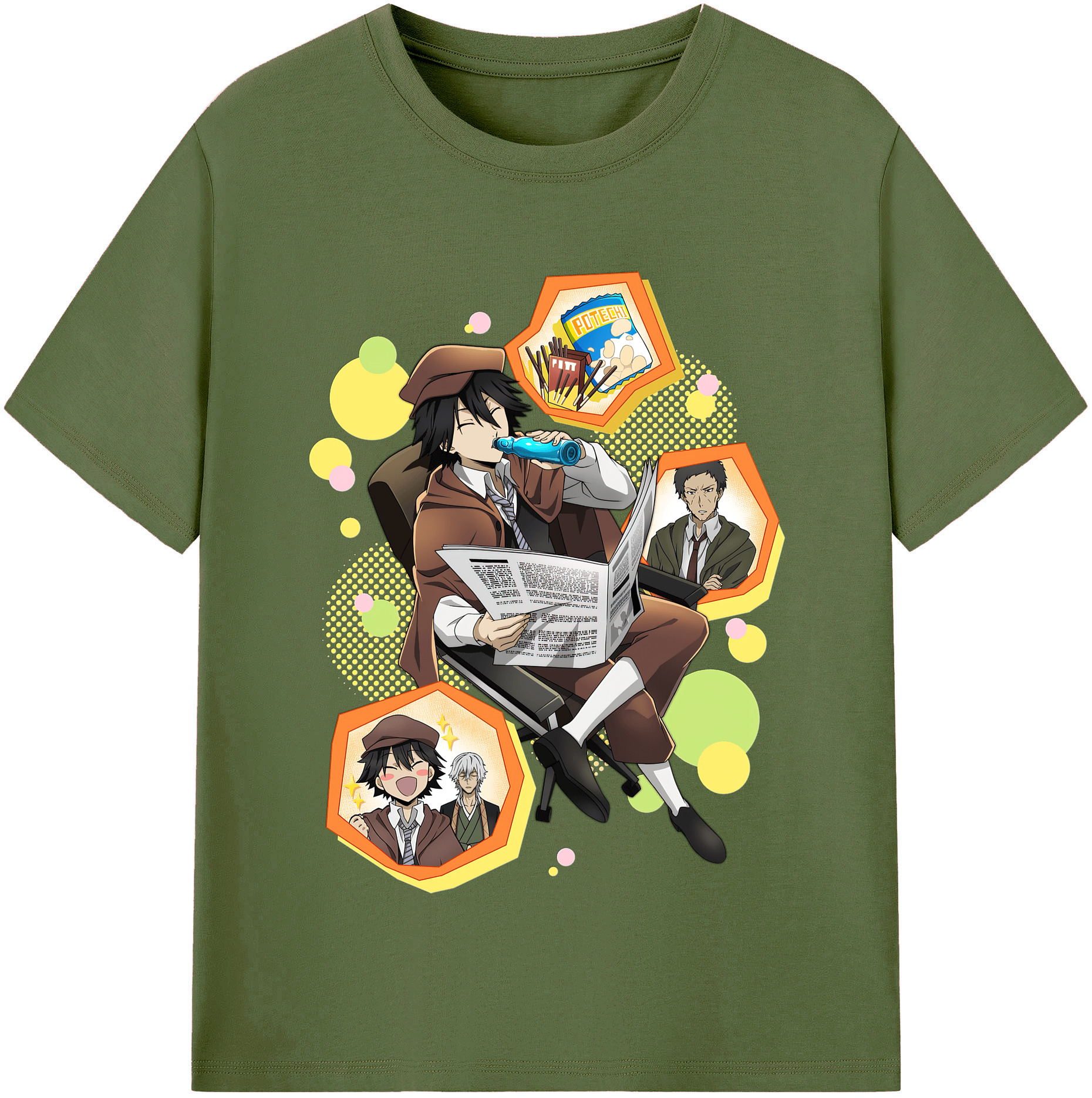 （画像用） 文豪ストレイドッグス Bungo Stray Dogs 綿100％半袖Tシャツ（フロントプリント）